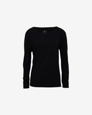 Bambuset med en svart långärmad t-shirt och svarta leggings -JBS of Denmark Women