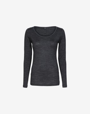 Ullset med långärmad mörkgrå t-shirt och mörkgrå leggings -JBS of Denmark Women