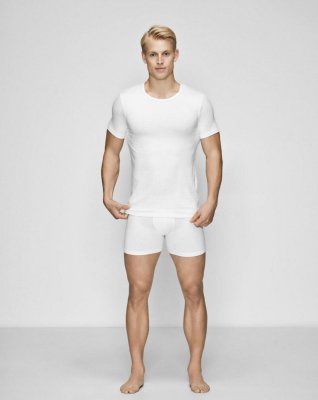 Ekologisk bomull, Undertröja  T-shirt o-neck, Vit -JBS of Denmark Men