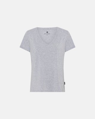 Bambu, T-shirt v-neck, Grå -JBS of Denmark Women