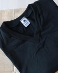 Ekologisk bomull, T-shirt v-neck "Jersey", Svart -Dovre