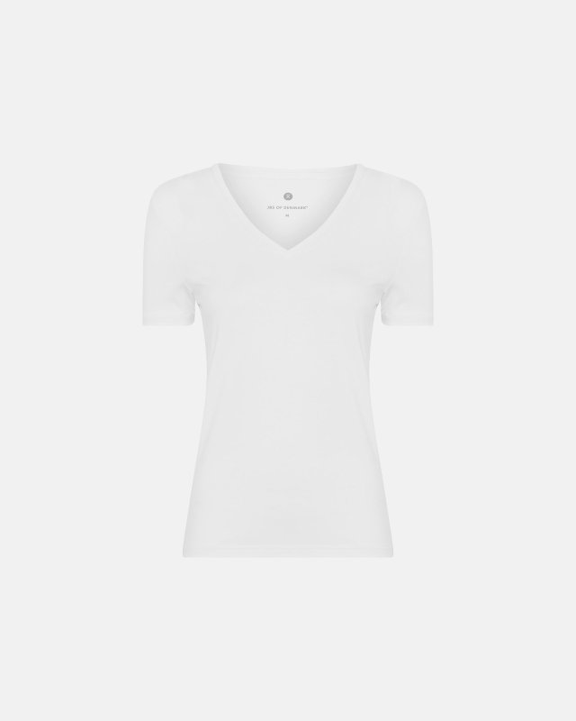 Bambu, T-shirt v-neck (slim-fit), Vit -JBS of Denmark Women