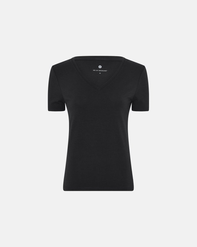 Bambu, T-shirt v-neck (slim-fit), Svart -JBS of Denmark Women