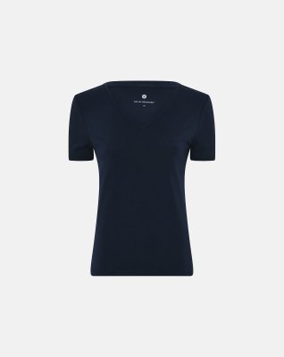 Bambu, T-shirt v-neck (slim-fit), Navy -JBS of Denmark Women