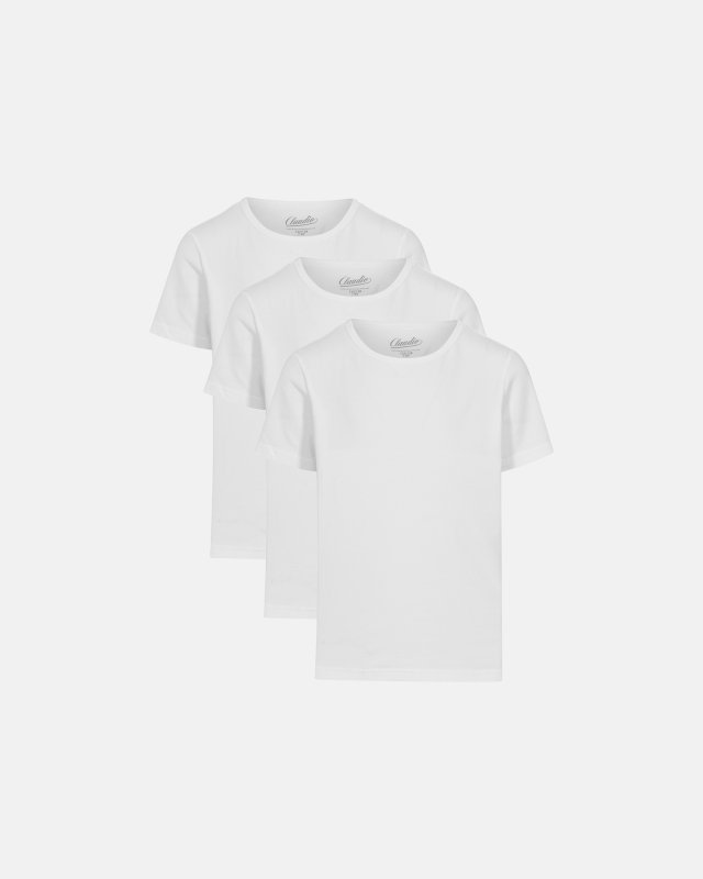 Ekologisk bomull, T-shirt, 3-pack, Vit, Pojke -Claudio