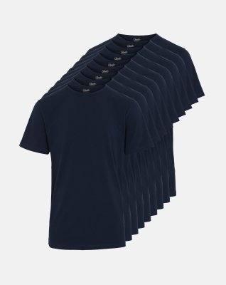 Ekologisk bomull, T-shirt, 9-pack, Navy -Claudio