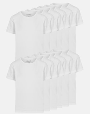 Ekologisk bomull, T-shirt, 12-pack, Vit, Pojke -Claudio