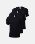 3-pack Ekologisk bomull, T-shirt v-neck "Jersey", Svart -Dovre