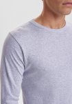 2-pack Ekologisk bomull, Långärmad T-shirt "Rib", Ljusgrå -Dovre