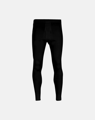 2-pack Ekologisk bomull, Long Johns "Rib", Svart -Dovre