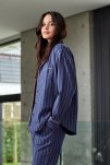 100% Ekologisk bomull, Pyjamasskjorta, Blå -JBS of Denmark Women