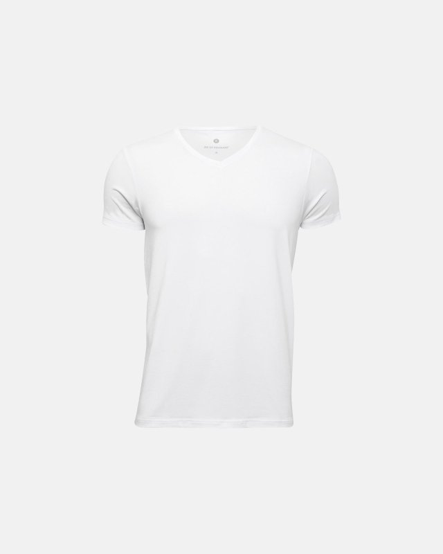 Bambu, T-shirt v-neck, Vit -JBS of Denmark Men