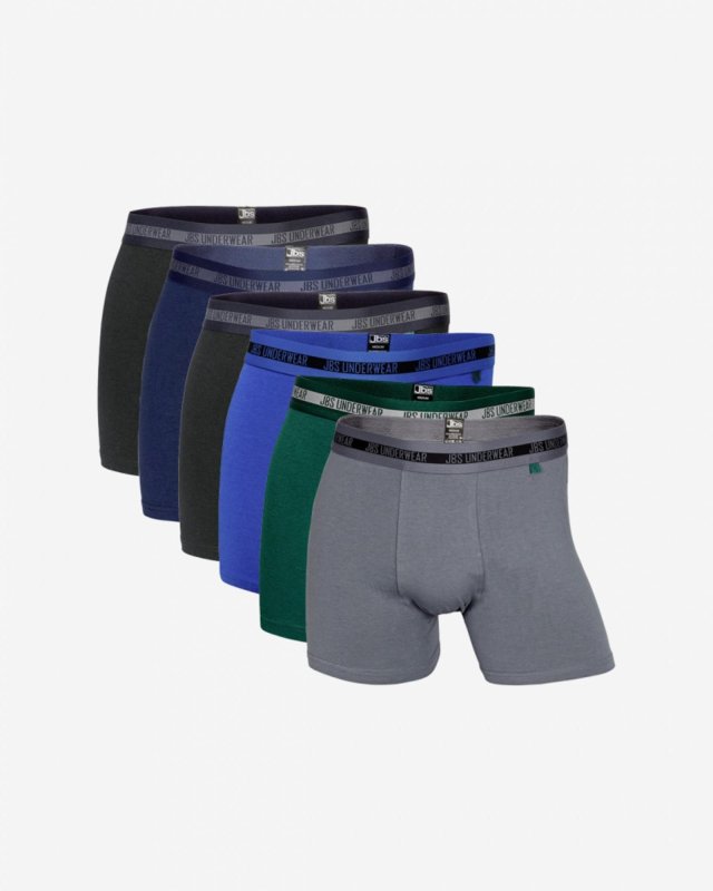 Bambu, Boxers, 6-pack, Flerfärgad Grå -JBS